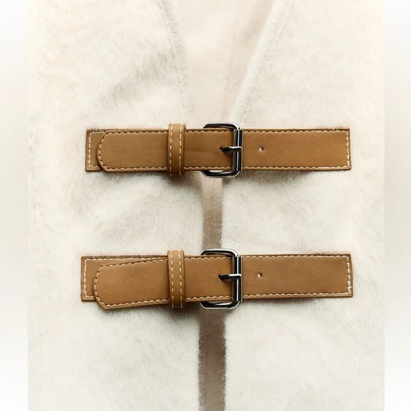 Zara belted soft cardigan Ecru NWT